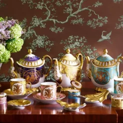 Special Edition Lustre Pink And Green Coffee Cup And Saucer*Royal Collection Shop Outlet