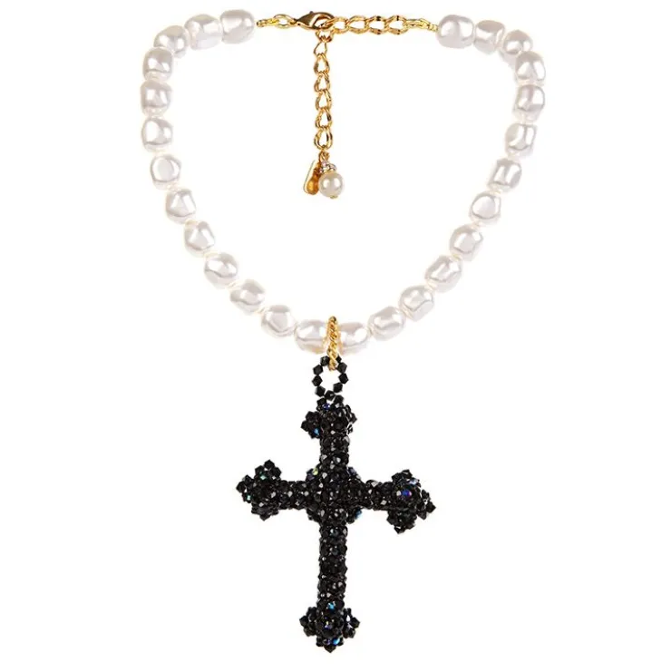 Vicki Sarge Black Cross Necklace*Royal Collection Shop Clearance