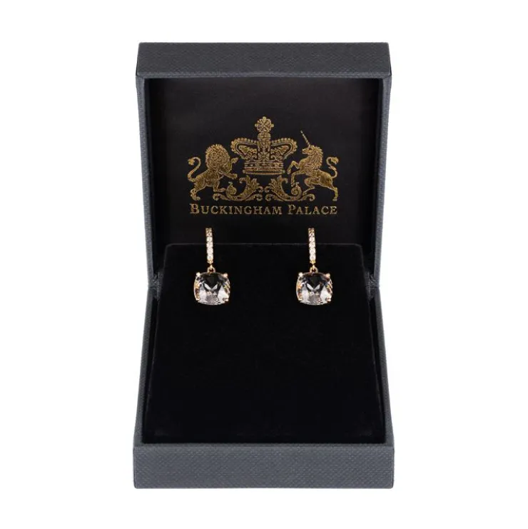 White Square Crystal Earrings*Royal Collection Shop Clearance